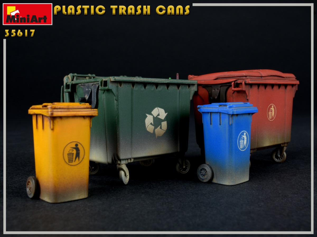 miniart-35617-2-Plastic-trash-cans-Mülltonnen-Müllcontainer