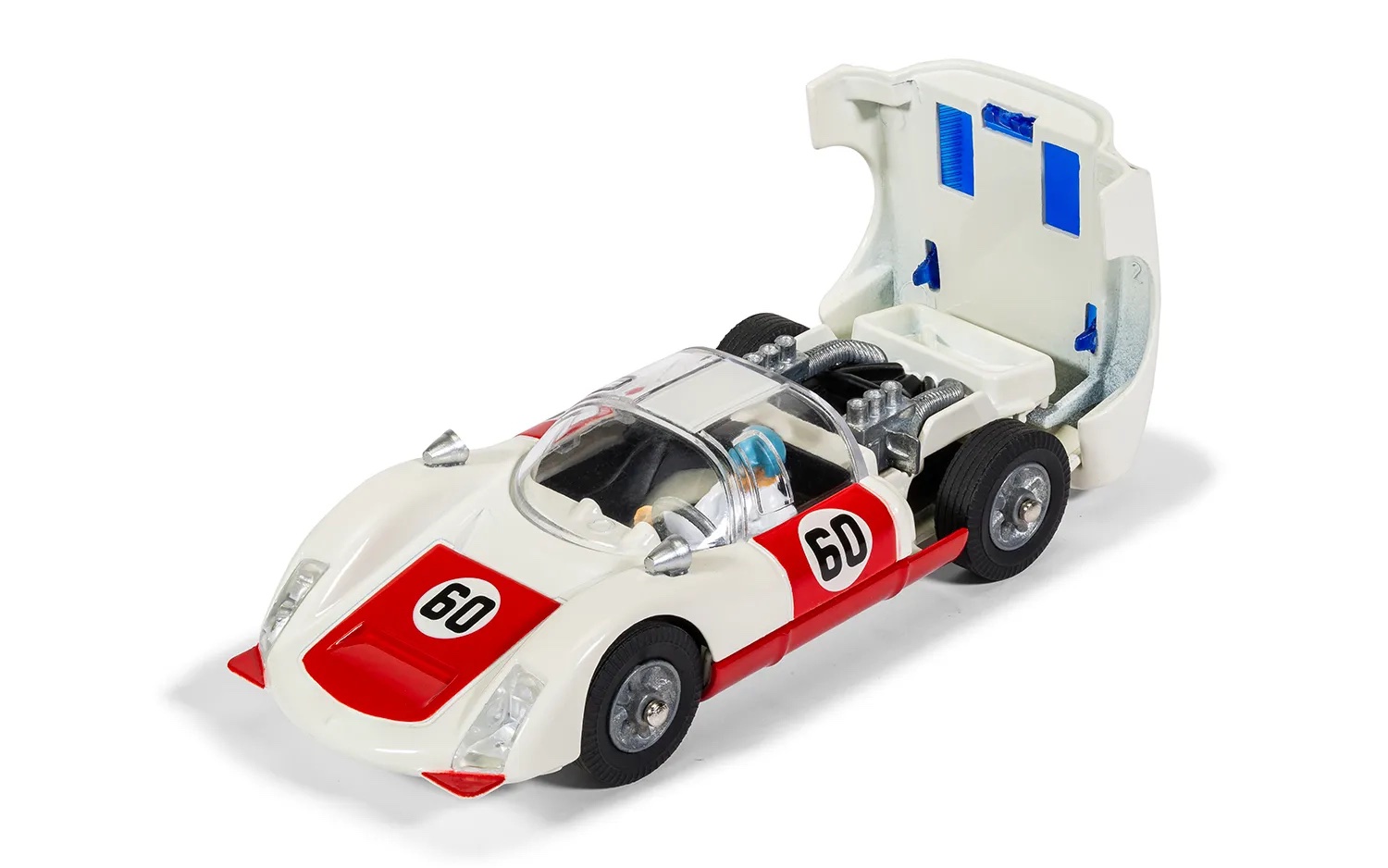 corgi-toys-RT33001-2-Porsche-Carrera-6-906-weiß-rot-Rennwagen-GFK-Gitterrohrrahmen-60er-Jahre