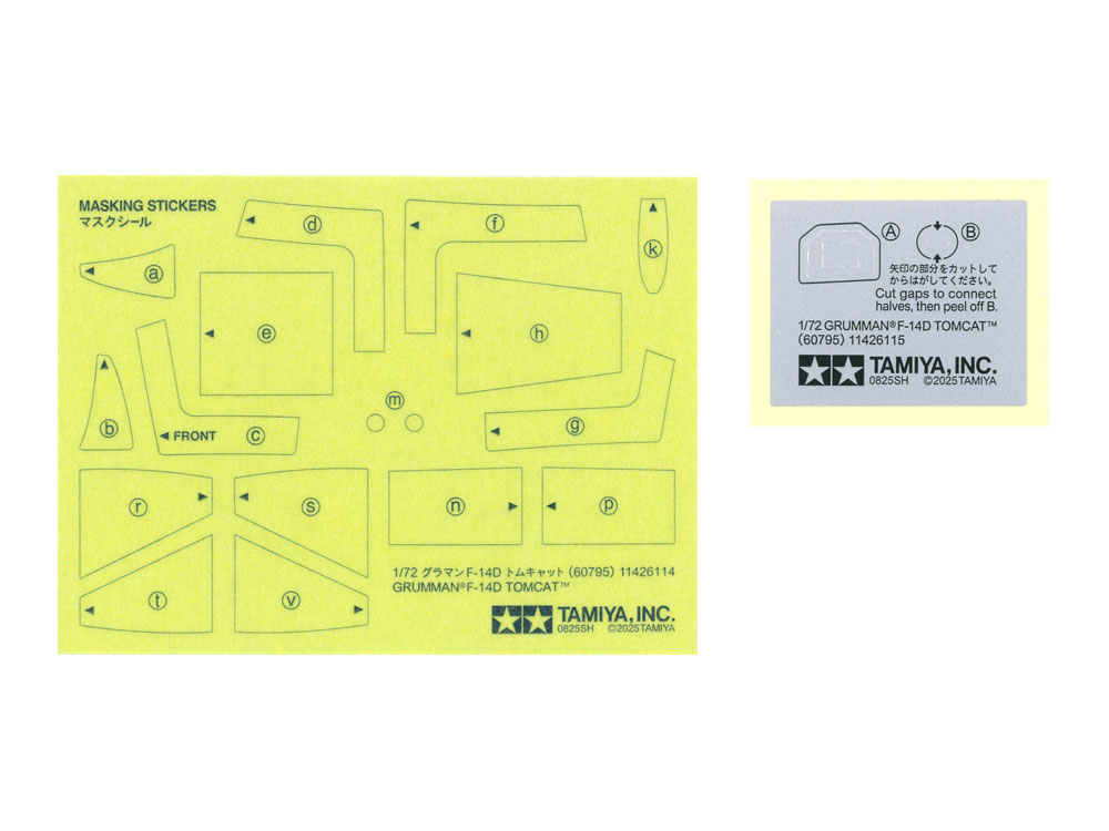 Tamiya-60795-6-Grumman-F-14D-Tomcat-Modellbausatz-Masking-Sheet