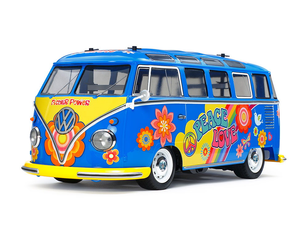 tamiya-47453-1-VW-T1-Typ-2-Fensterbus-Flower-Power-Hippie-Woodstock-Camperbus-ferngesteuert