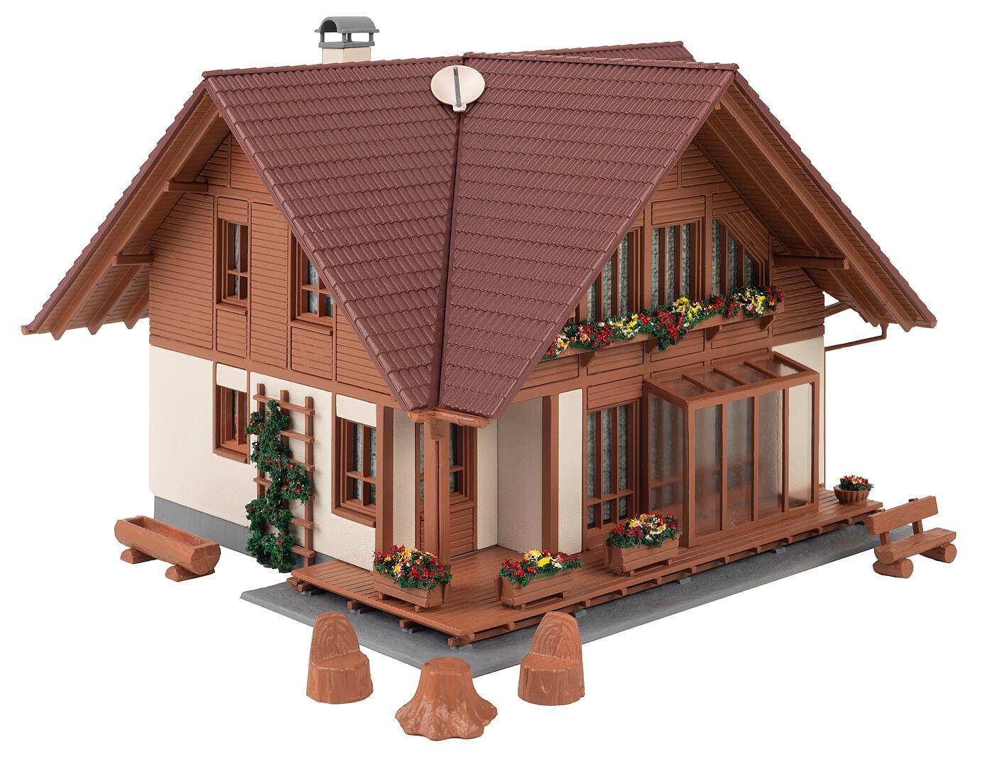 faller-130659-2-Einfamilienhaus-Rustica-Wintergarten-Terrasse