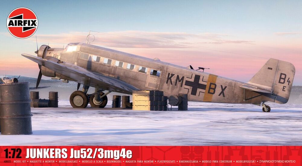 Airfix-A08022-1-Junkers-Ju52-3m-g4e-Transportflugzeug-Modellbausatz-Kunstmalerei