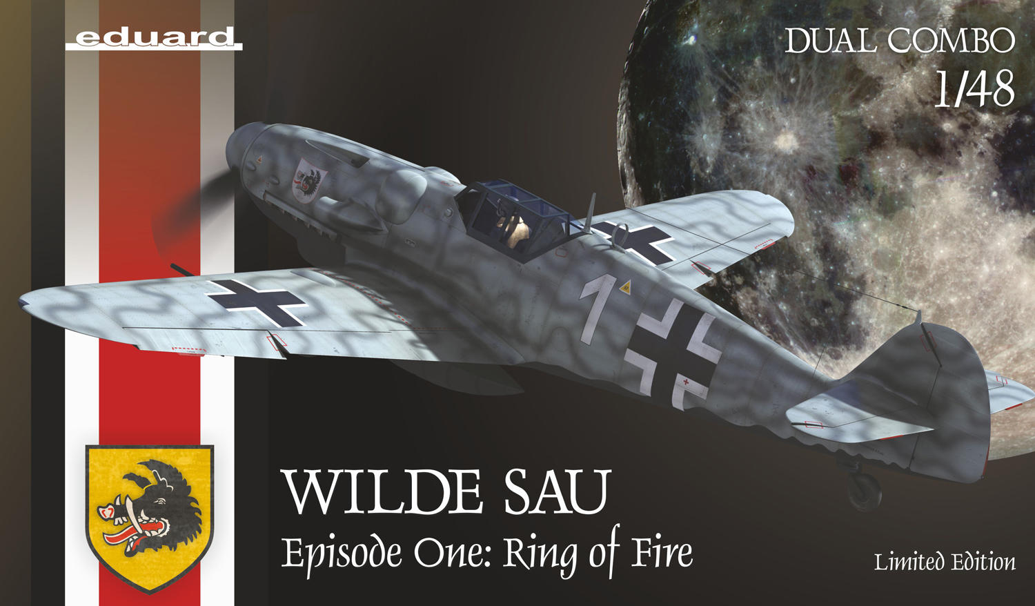 eduard-11140-1-Wilde-Sau-Messerschmitt-Bf-109G5-G6-Nachtjagd-Reichsverteidigung-limited-edition-Anstecknadel-Ring-of-Fire