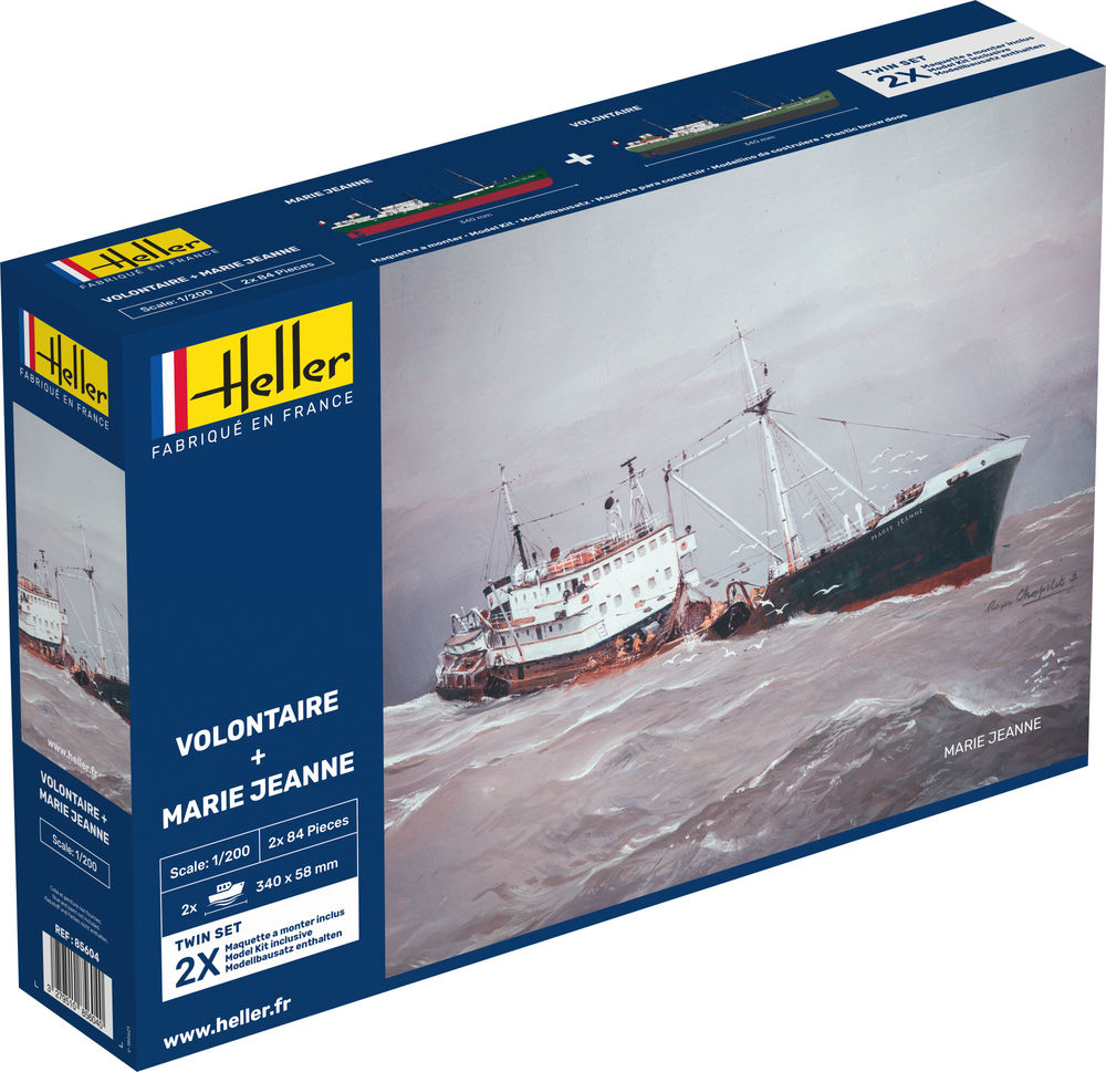 heller-85604-Volontaire-Marie-Jeanne-Hochseefischerei-Trawler-Twin-Set-Doppelset-Fischfang-Riesenkutter