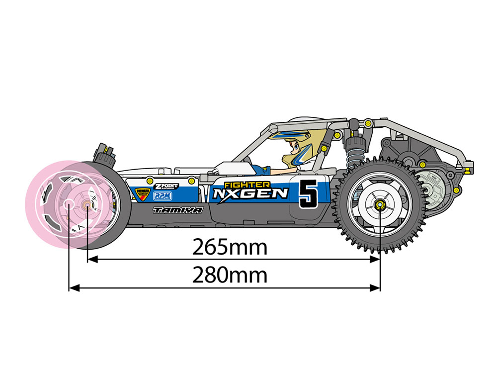 tamiya-58741-6-Fighter-NXGEN-DT-04-Chassis-Einsteiger-RC-Auto-Bausatz-variabler-Radstand