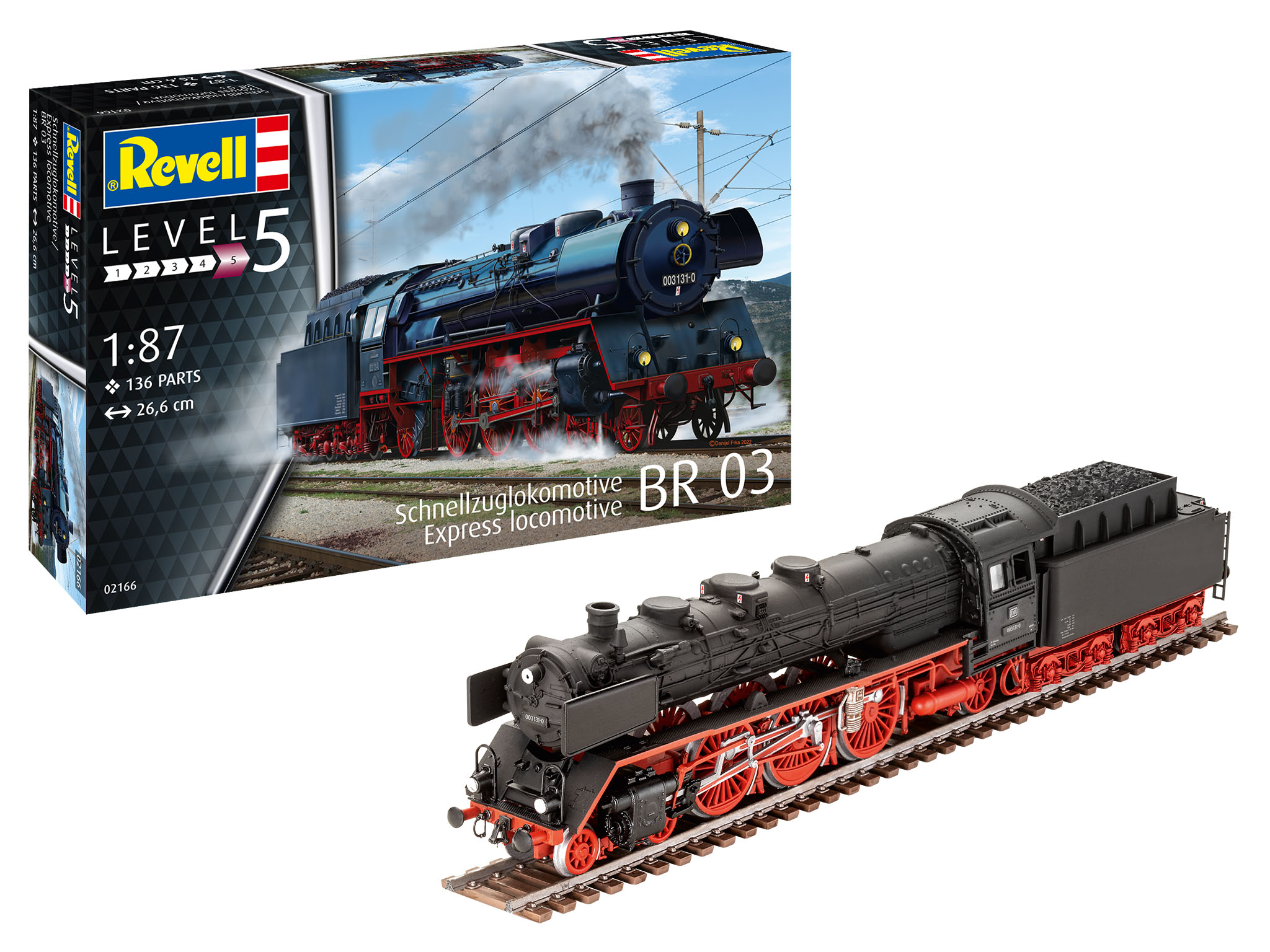 revell-02166-Schnellzuglokomotive-BR03-mit-Tender-Reichsbahn-Dampflok