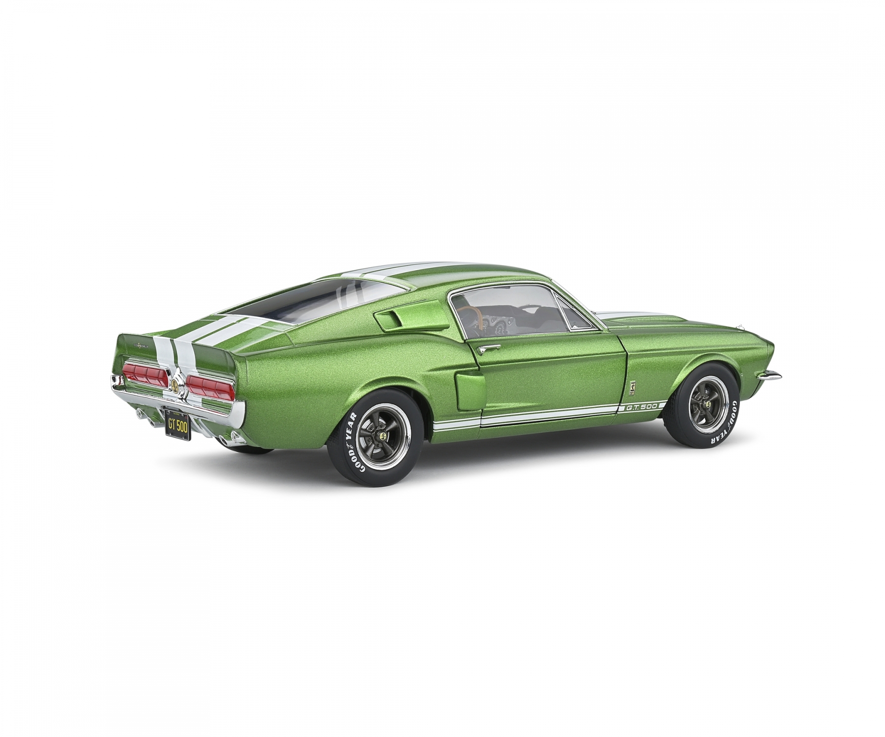 solido-S1802907-3-Shelby-Ford-Mustang-GT500-lime-green-white-stripes-1967-Ponycar