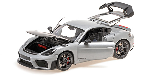 minichamps-110062122-1-Porsche-Cayman-GT4-RS-silver-metallic-Weissach-Package-vorne