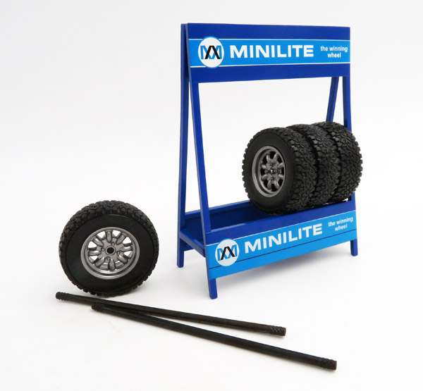 ixo-18SET001W-Minilite-Radsatz-the-winning-wheel-Reifenregal-Verkaufsständer-Display-60s-Rallye-Special-Tuning-Alloy-Wheels ixo-18SET001W-Minilite-Radsatz-the-winning-wheel-Reifenregal-Verkaufsständer-Display-60s-Rallye-Special-Tuning-Alloy-Wheels