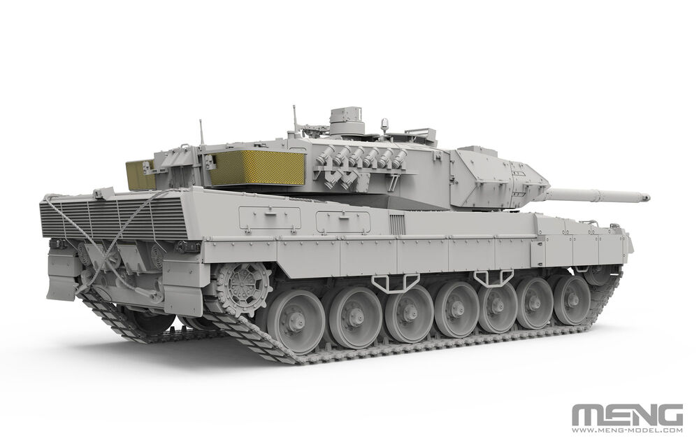 Meng-TS-055-3-Deutscher-Kampfpanzer-Leopard-2-A6-Plastikmodellbausatz-Rohbau-hinten