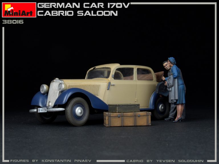 miniart-38016-2-Deutsche-PKW-Typ-170V-Cabriolimousine-Reichsautobahn