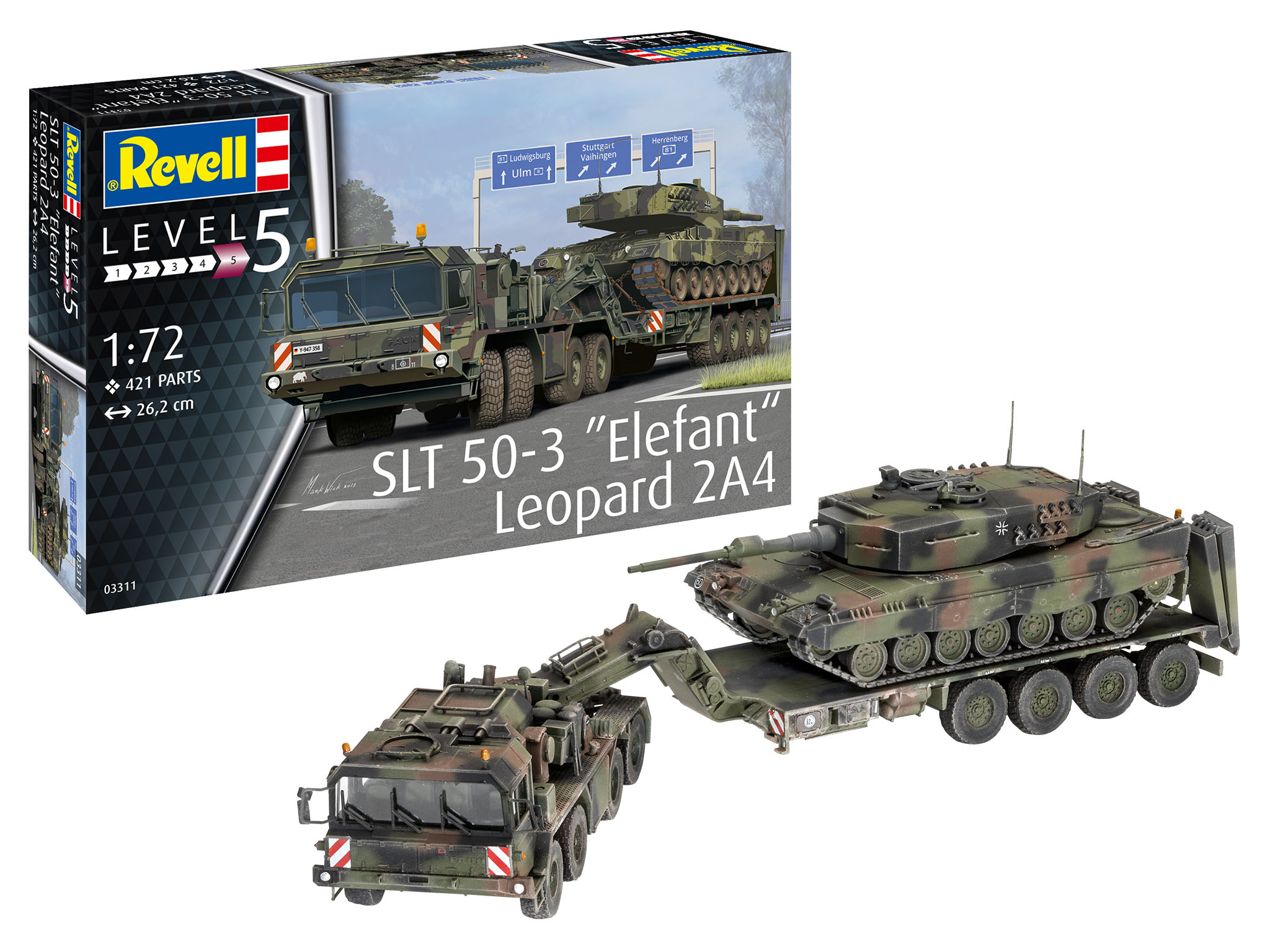 revell-03311-Faun-SLT-50-3-Elefant-Tieflader-Leopard-2A4