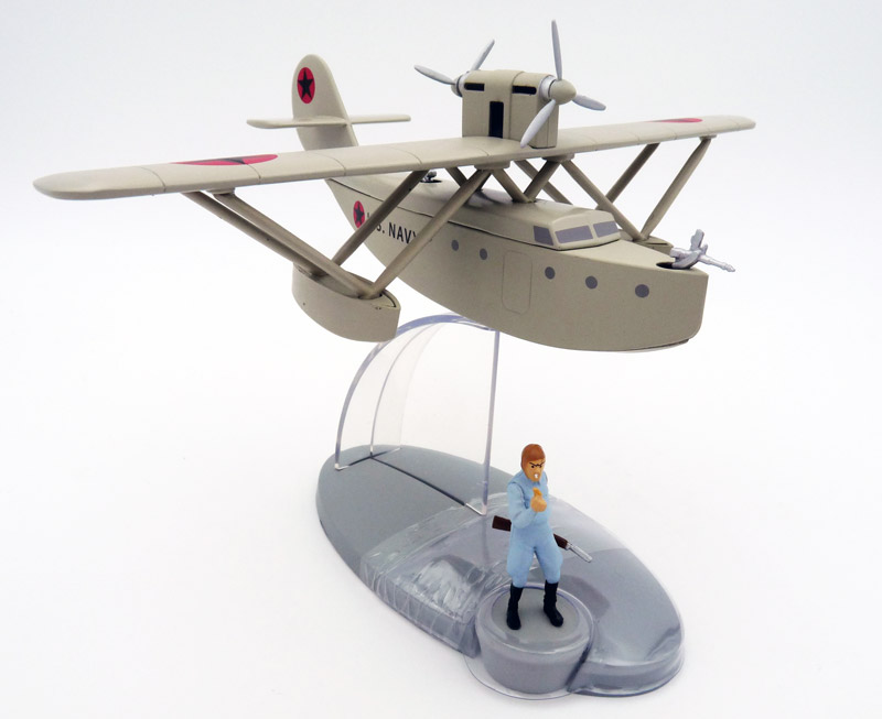 tintin-moulinsart-Latécoère-38-Flugboot-mit-Pilot-Tim-und-Struppi