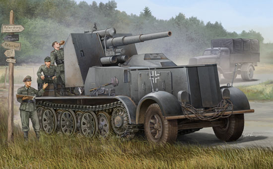 trumpeter-01585-Deutsche-88cm-Flak-18-Selbstfahrlafette