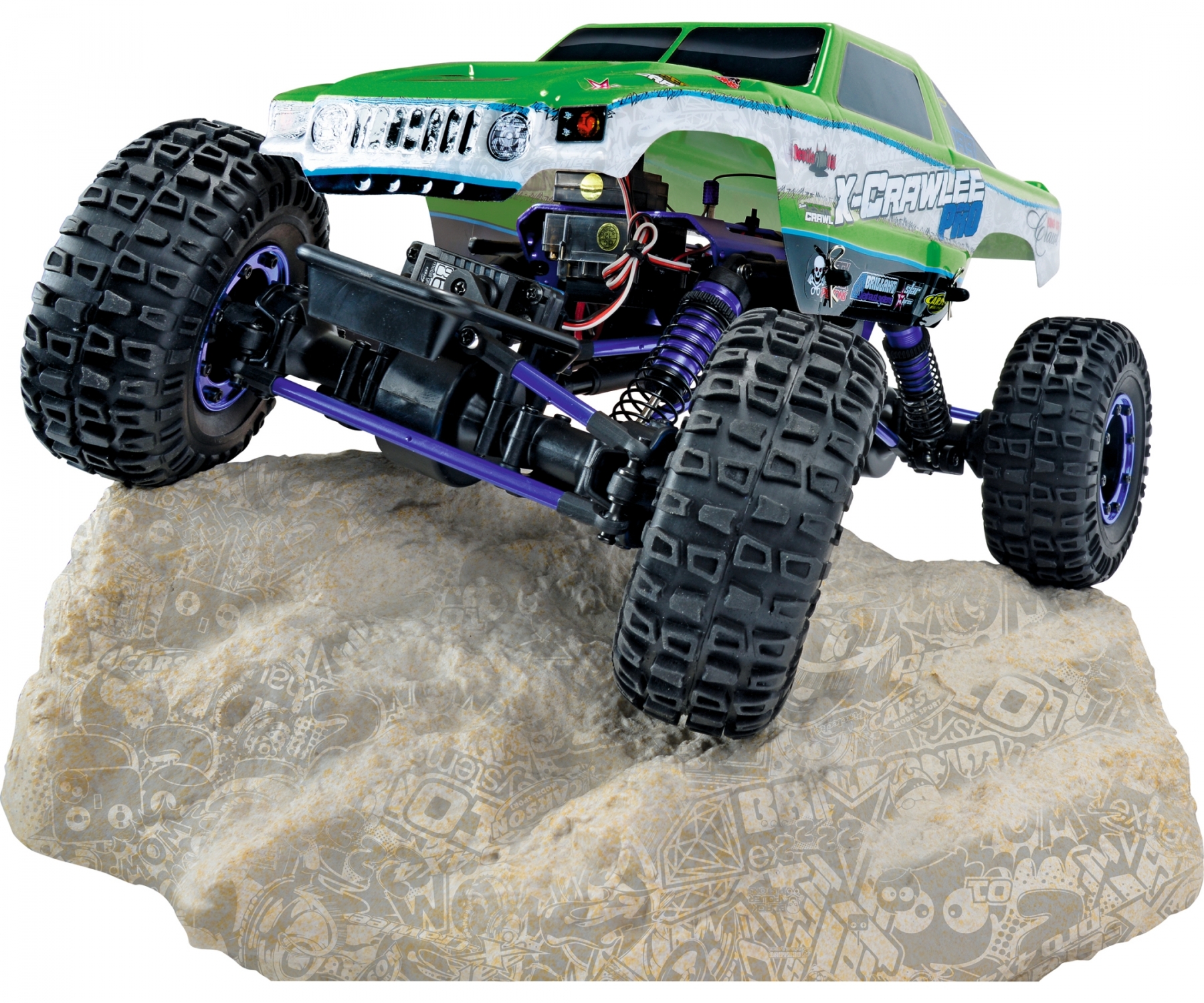 carson-500404068-2-X-Crawlee-XL-2-4-GHz-100-RTR-green-edition-green-preiswerter-Crawler-für-Hobby-Einsatz-Rock