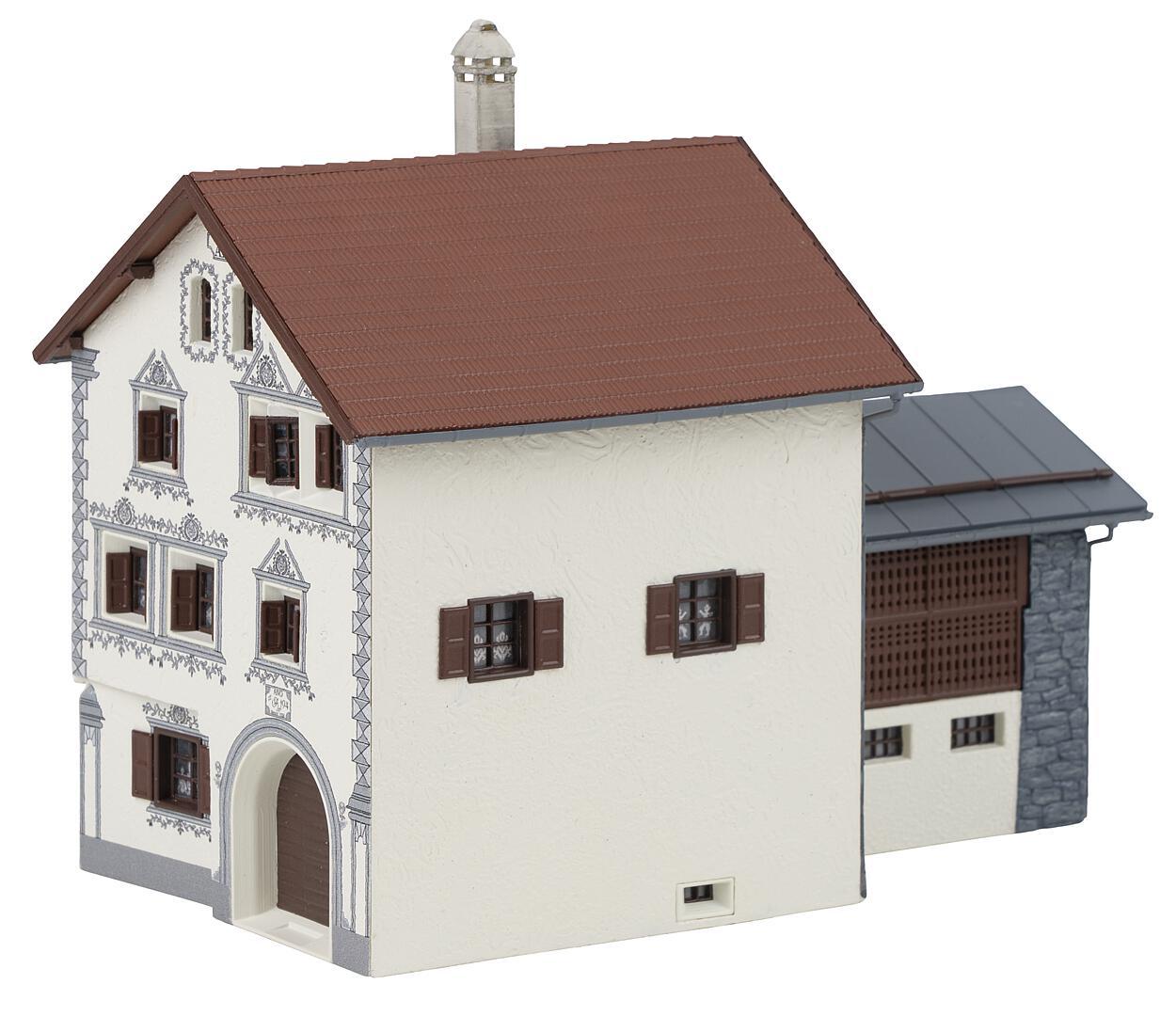 faller-130362-2-Bündnerhaus-Bergün-historische-Fassadenbemalung