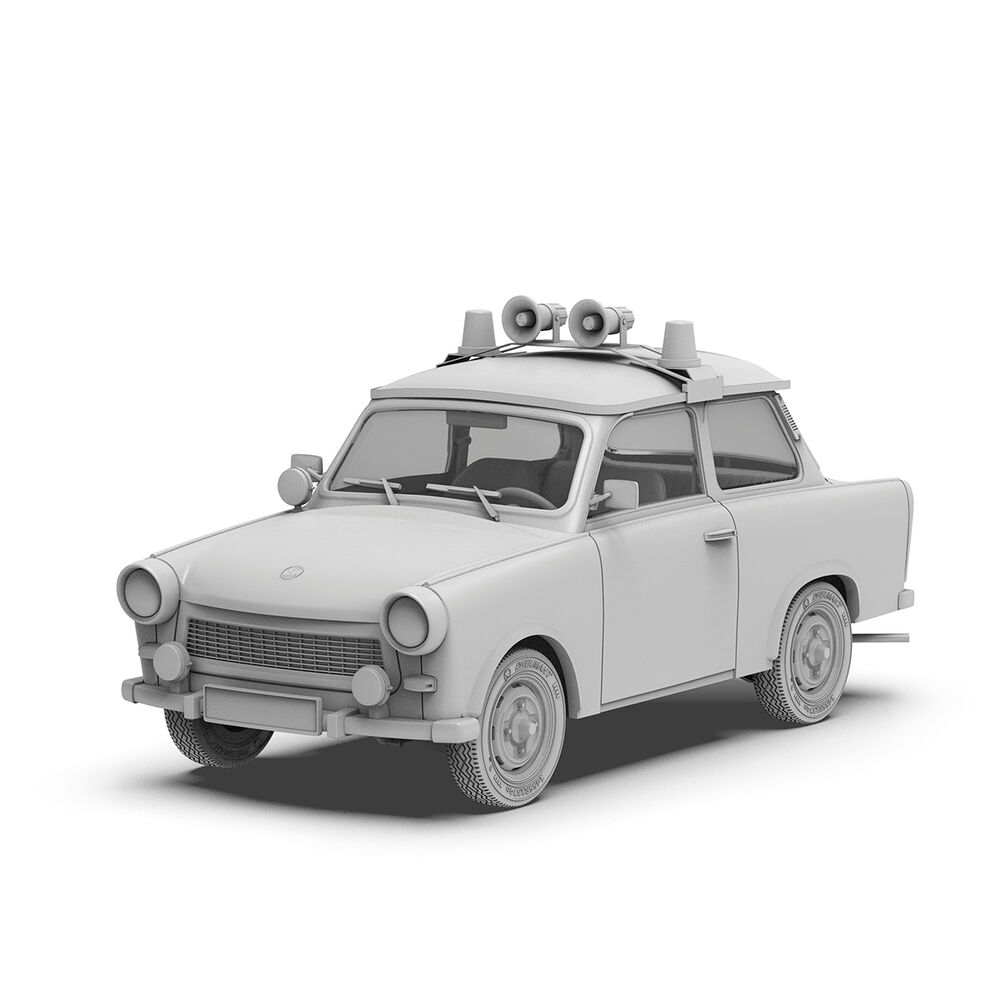 Ak-interactive-AK35032-5-Trabi-601-S-DDR-Sozialismus-PKW-Go-Plastikmodellbausatz-Sachsenring-VEB-Volkspolizei-unbemalt
