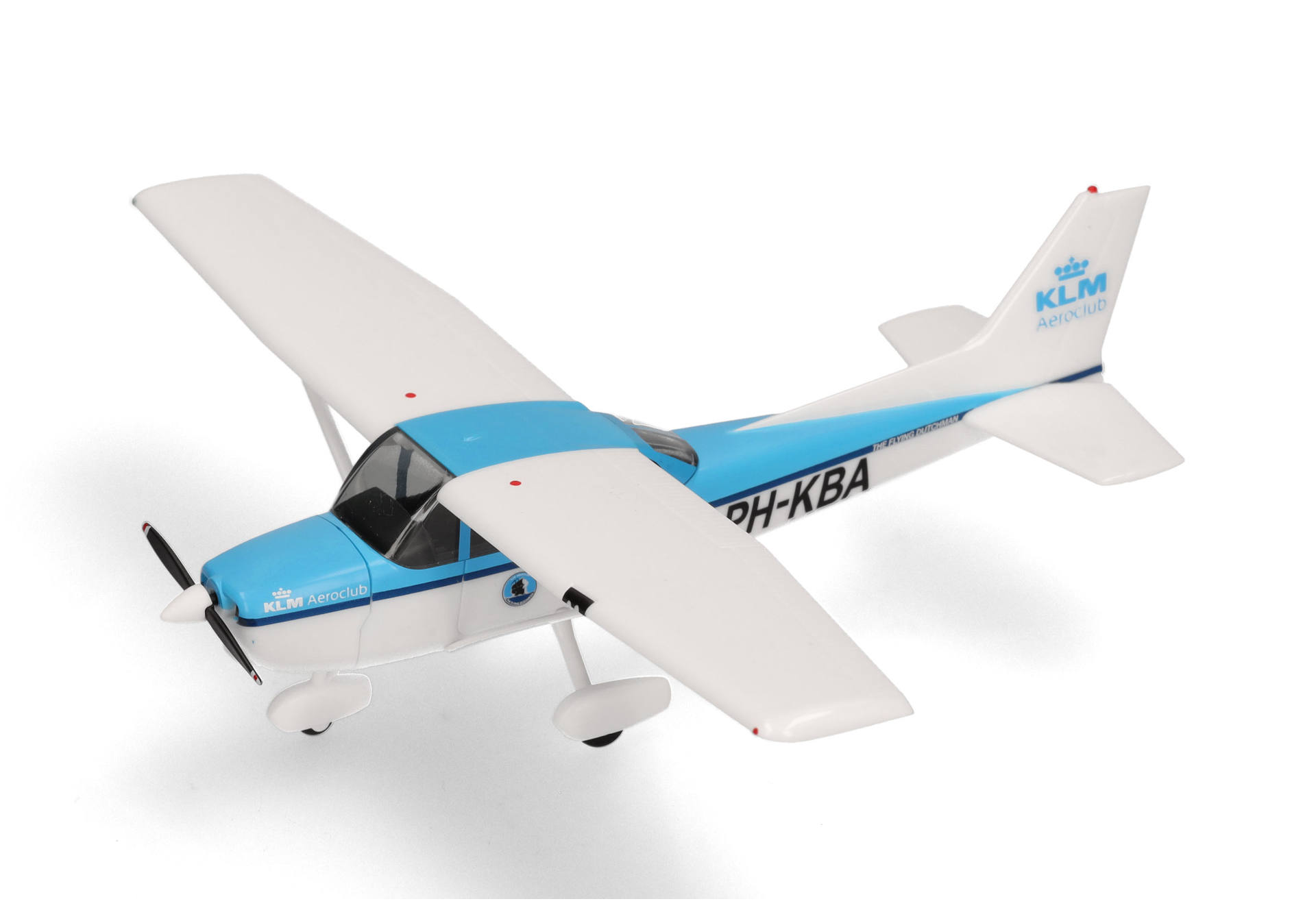 herpa-019439-1-Cessna-172-Sportflugzeug-blau-weiß-KLM-Aeroclub-Niederlande-Leylstadt-Propeller