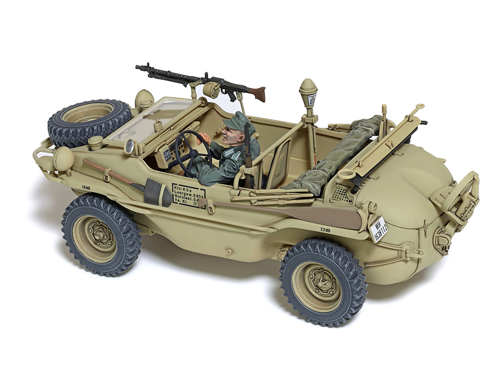 Tamiya-35393-6-Schwimmwagen-Type-166-wide-wheel-version-Tiefbettstahlfelgen-luftgekühlt-Wassereinsatz
