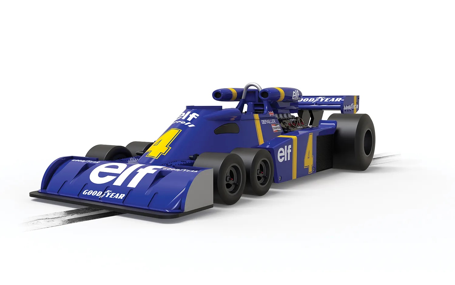 scalextric-C4328-Tyrrell-P34-sixwheeler-1976-Spanish-GP-Patrick-Depailler