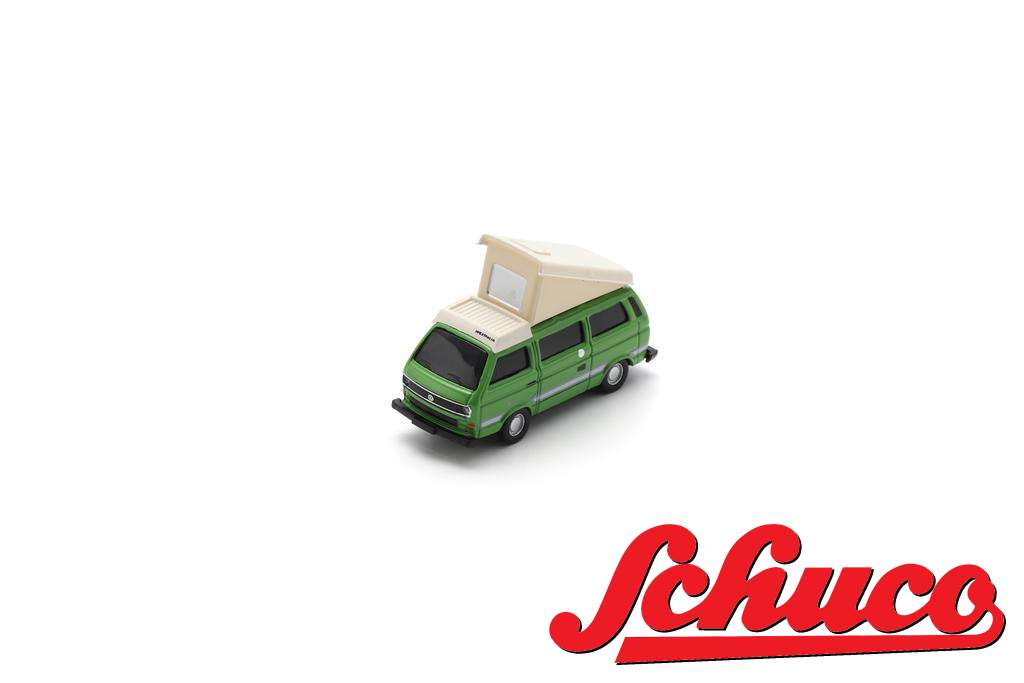 schuco-452678000-VW-T3-Westfalia-Camper-Hubdach-grün