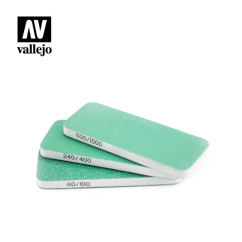 vallejo-T04003-1-Flexible-Schleifpads-Set-für-Modellbau-feine-Körnungen