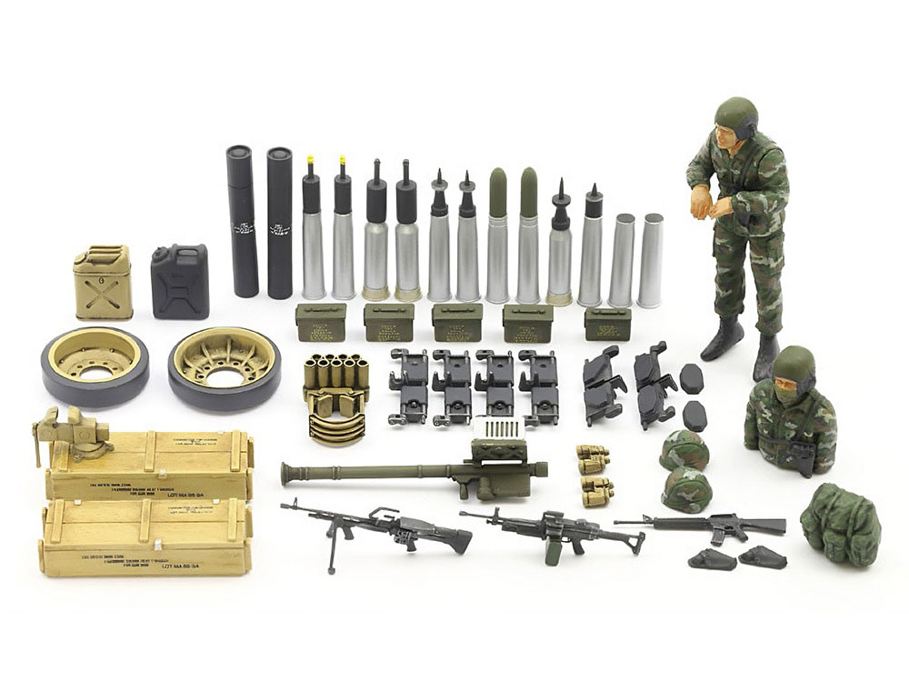 Tamiya-35140-3-US-M60A3-105mm-gun-tank-amerikanischer-Panzer-Modellbausatz-Zubehörkit