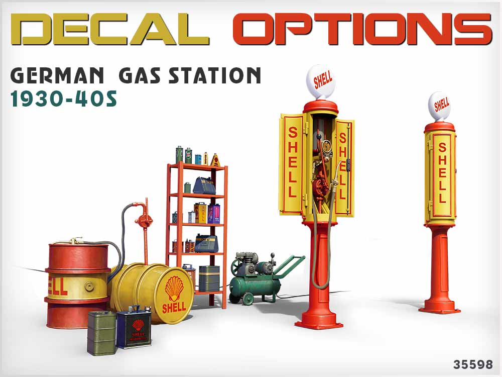 miniart-35598-3-German-Gas-Station-1930s-1940s-Deutsche-Tankstelle-1930er-Jahre-1940er-Jahre-Leuna-Benzin