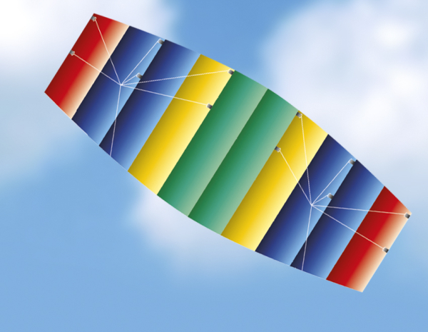 Günther-Flugspiele-1095-1-Raver-Parafoil-Stauwind-Drachen-Matte-Fallschirm-kleines-Packmaß