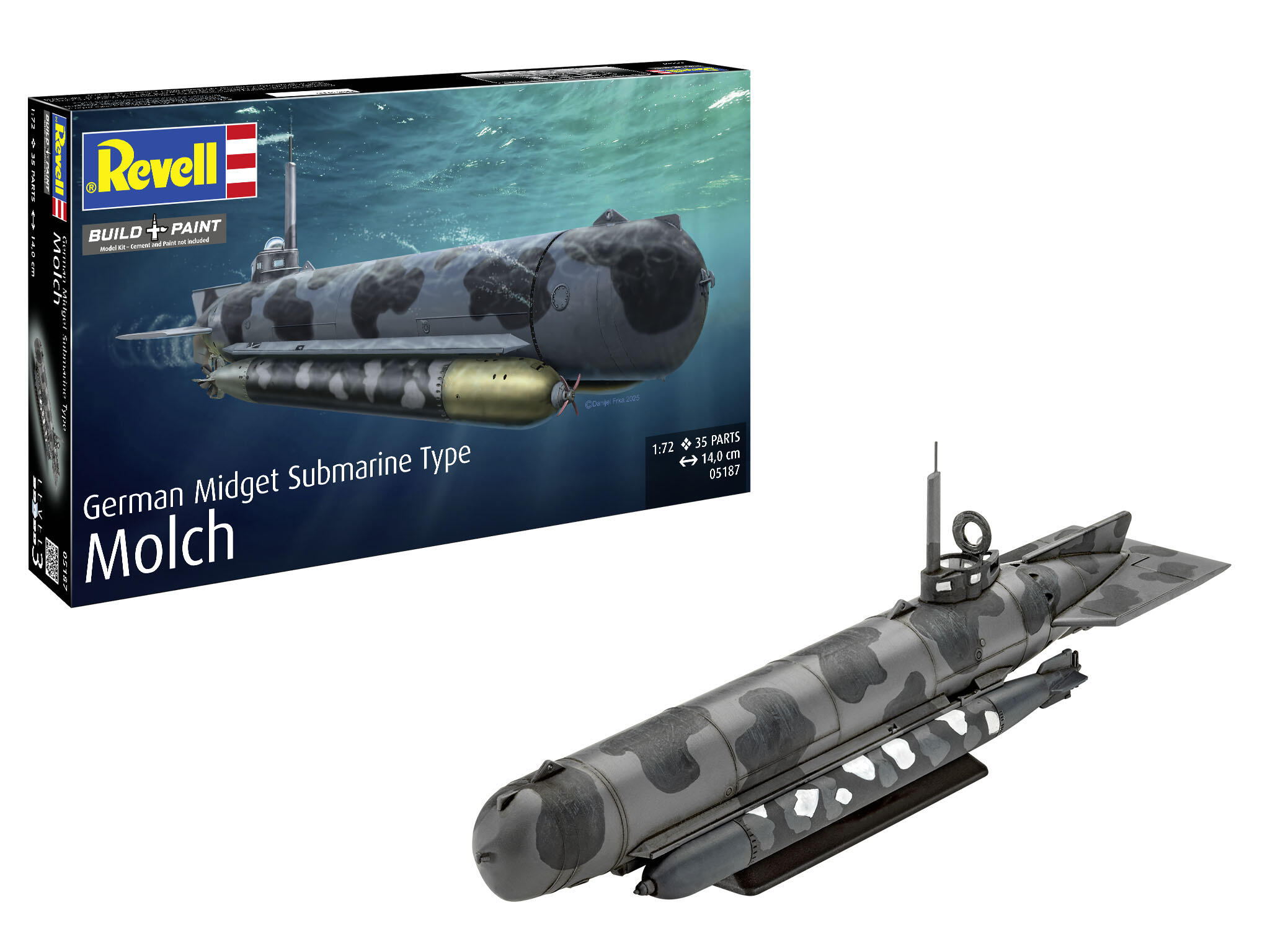 Revell-05187-Deutsches-Kleinst-U-Boot-Typ-Molch-Zweiter-Weltkrieg Revell-05187-Deutsches-Kleinst-U-Boot-Typ-Molch-Zweiter-Weltkrieg