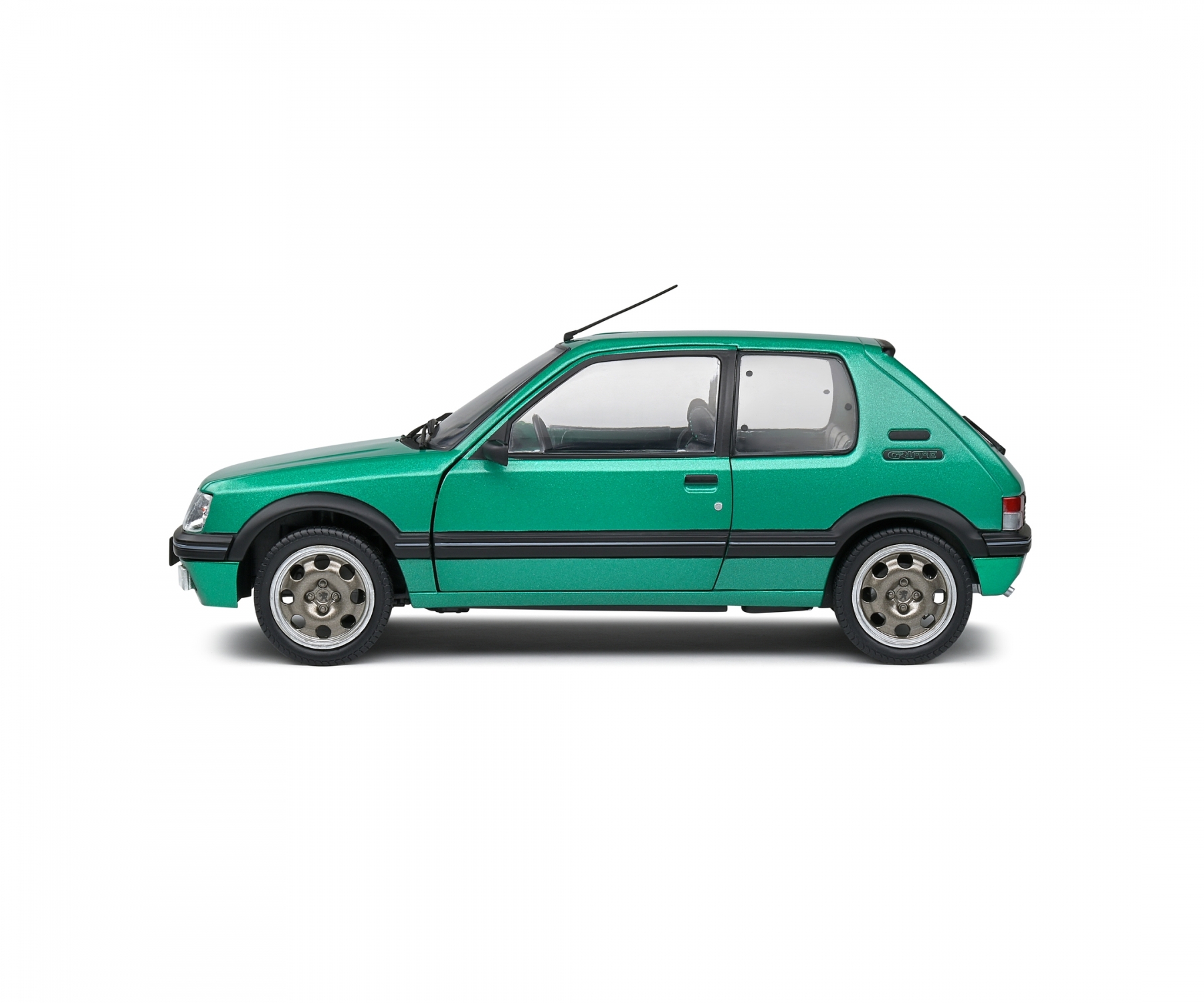 solido-S1801712-6-Peugeot-205-GTI-Griffe-Vert-Flouride-grün-metallic-Sportfelgen