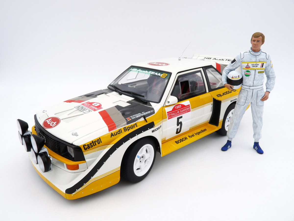 autoart-88503S-1-Audi-S1-Sport-Quattro-Gruppe-B-Winner-Rally-San-Remo-1985-Walter-Röhrl-Christian-Geistdörfer-mit-Figur-Vitrine-limited