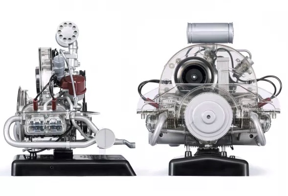 franzis-Volkswagen-VW-Bulli-T1-4-Zylinder-Boxermotor-Funktionsmodell-Seitenansicht