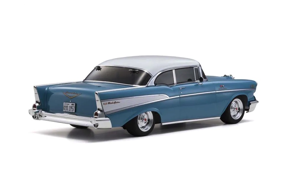 kyosho-34433T1-4-1957-Chevy-Bel-Air-Coupe-Tropical-Turquoise-Heckflossen
