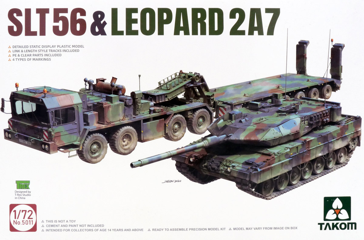 takom-03015011-Bundeswehr-SLT56-Franziska-mit-Kampfpanzer-Leopard-2A7-Schwerlasttransport-Tieflader-BW