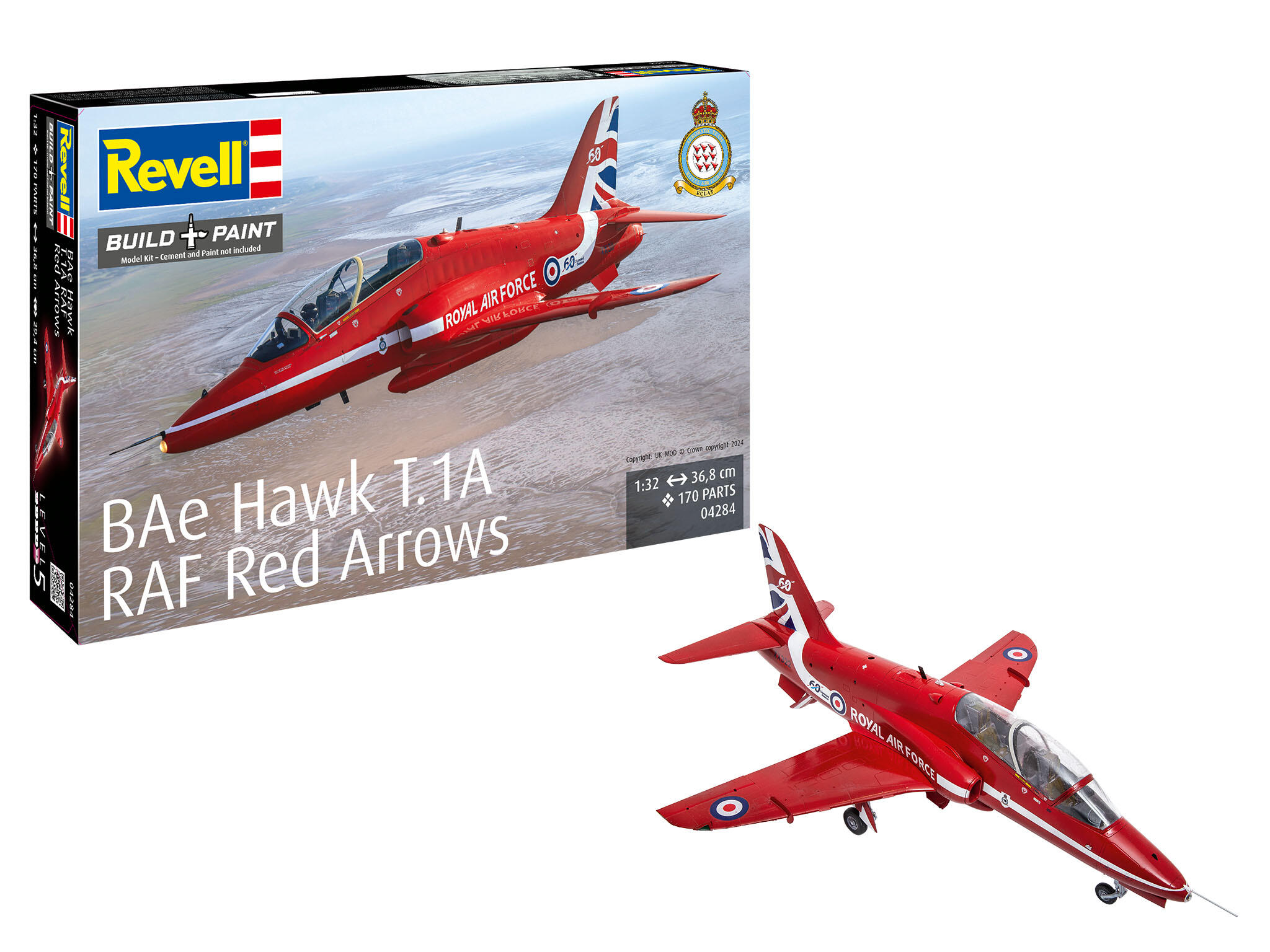 Revell-04284-BAe-Hawk-T1A-RAF-Red-Arrows-Kunstflugstaffel-Maschine-Jettrainer-Modellbausatz