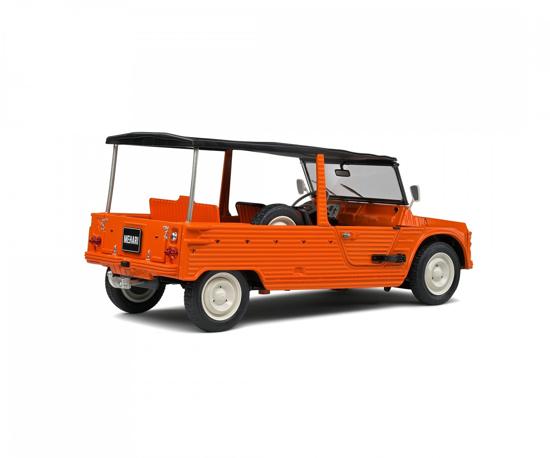 solido-S1808201-3-Citroen-Méhari-Serie-I-1969-orange-schwarzes-Dach-hinten