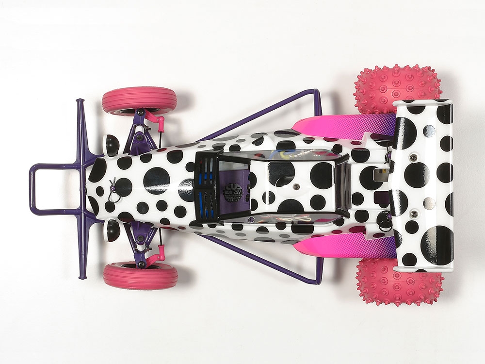 Tamiya-58527-4-The-Hornet-Jun-Watanabe-pinkes-ferngesteuertes-Auto-Bausatz-schwarz-weiß-Dots