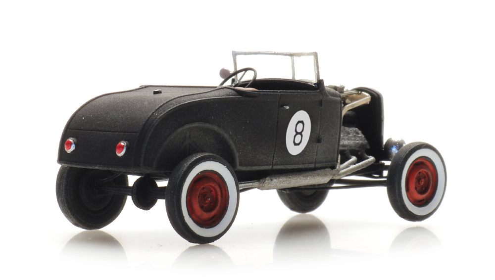 artitec-387530-4-Ford-Model-A-Hot-Rod-black-8-Ball-Flathead-Rockabilly-Racer