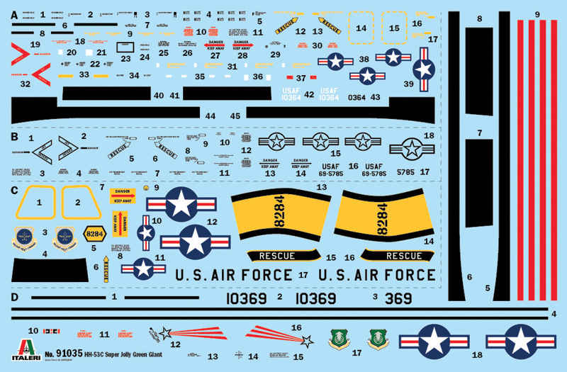 Italeri-91035-2-HH-53C-Super-Jolly-Green-Giant-Transporthubschrauber-Bausatz