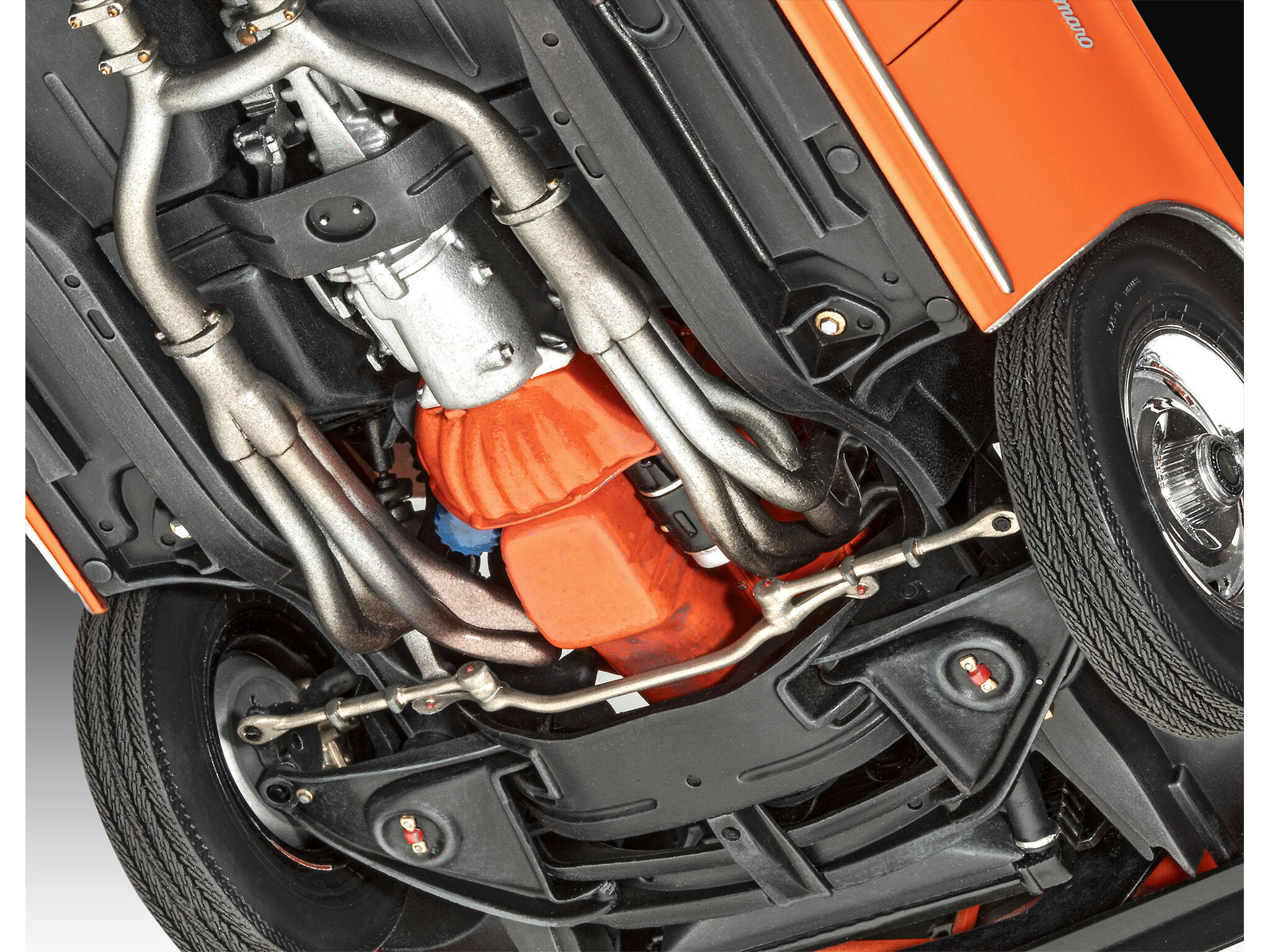 Revell-07727-5-1969-Chevrolet-Camaro-Z28-Muscle-Car-Modellbausatz-Chassis