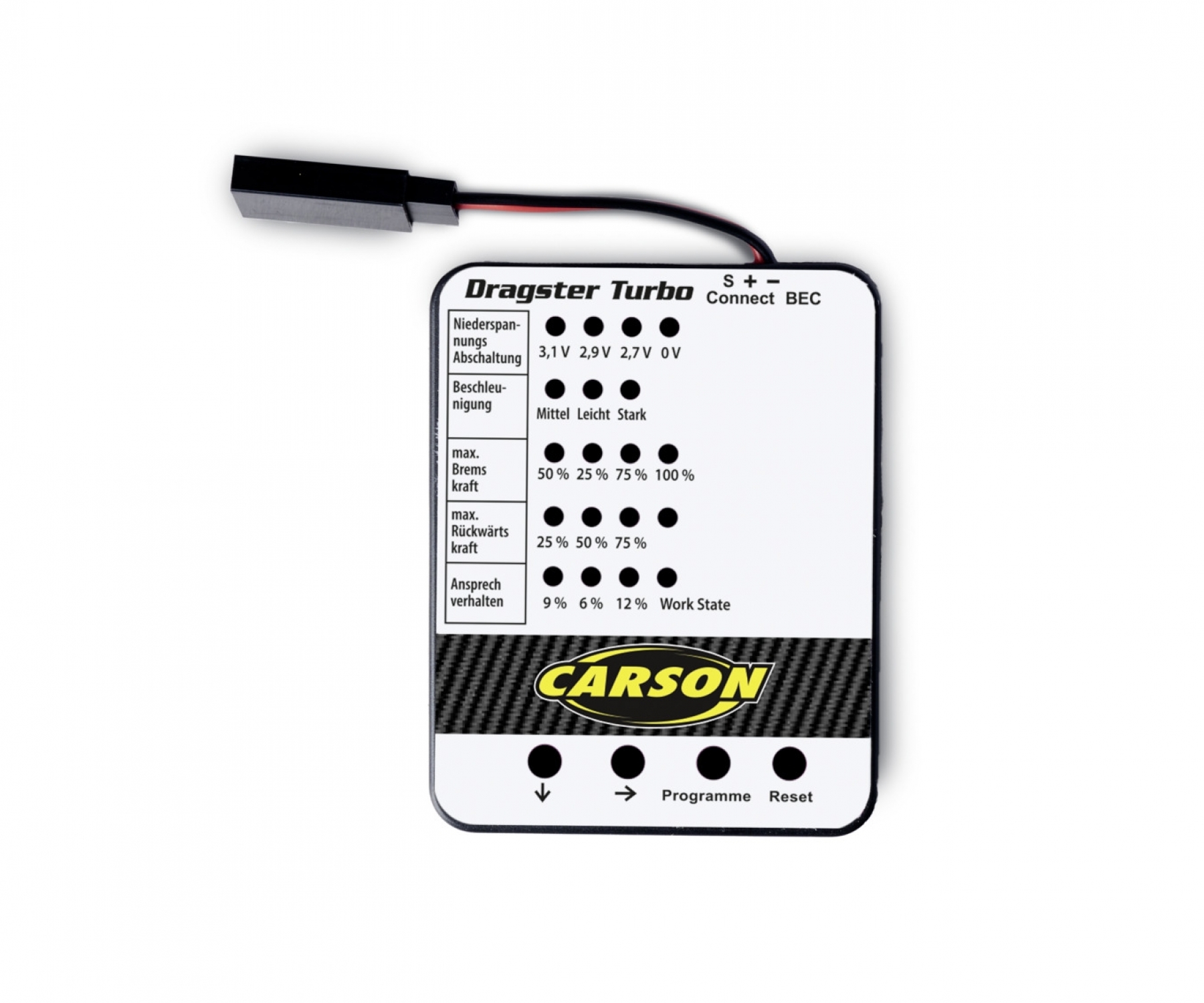 carson-500906303-Programmierkarte-Dragster-Turbo-Brushless-Regler carson-500906303-Programmierkarte-Dragster-Turbo-Brushless-Regler