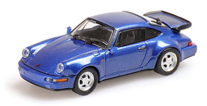 minichamps-870069101-Porsche-964-Turbo-blaumetallic-aircooled