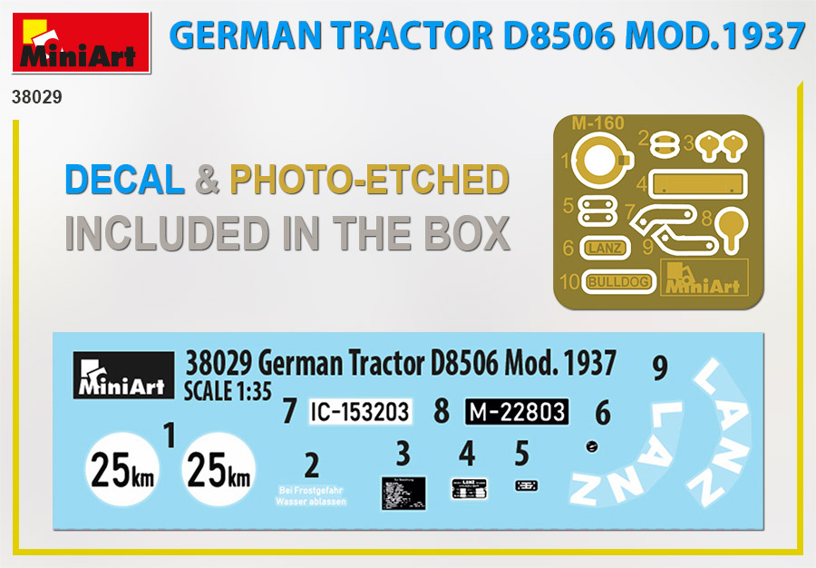 miniart-38029-2-Lanz-Ackerluft-Bulldog-D-8506-Modelljahr-1937-HR7-Serie-35-PS-Glühkopf