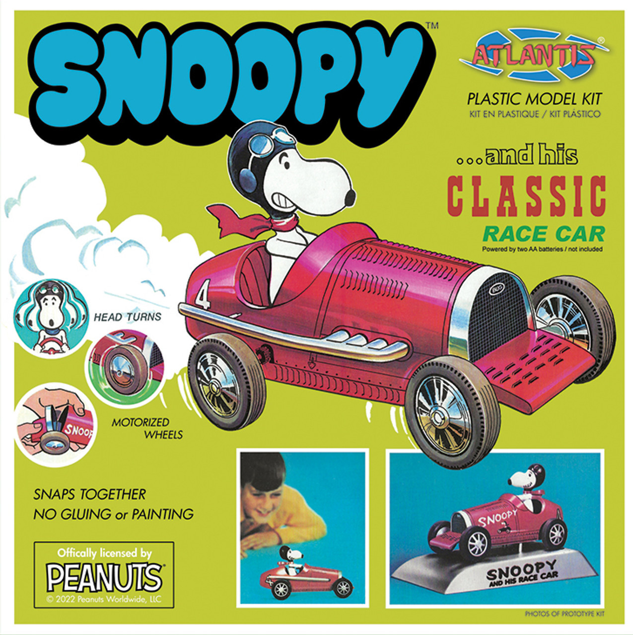 atlantis-M6894-1-Snoopy-and-his-classic-race-car-Steckbausatz