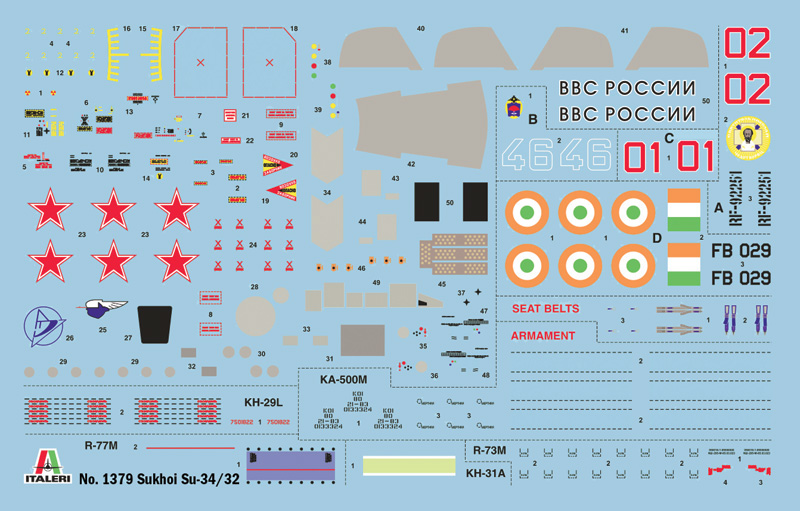 italeri-1379-2-Sukhoi-Su-34-Su-32-FN-russian-jet-fighter-Decals