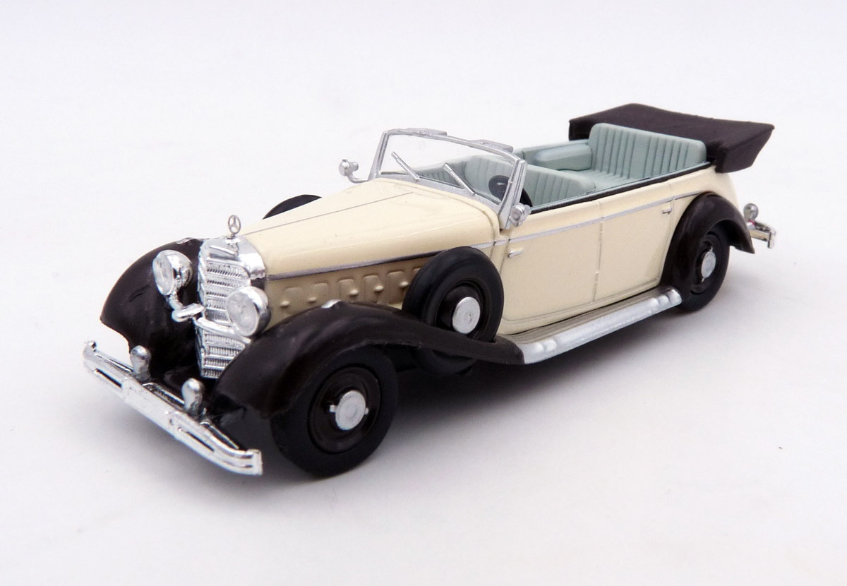 brekina-21055-Mercedes-Benz-770-K-Cabriolet-W-150-hellelfenbein-dunkelbraun-30er-Jahre-Luxuswagen