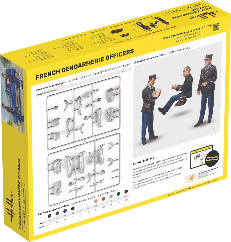 Heller-82751-2-French-Gendarmerie-Officers-Flics-Französische-Polizisten-Modellfiguren-hinten