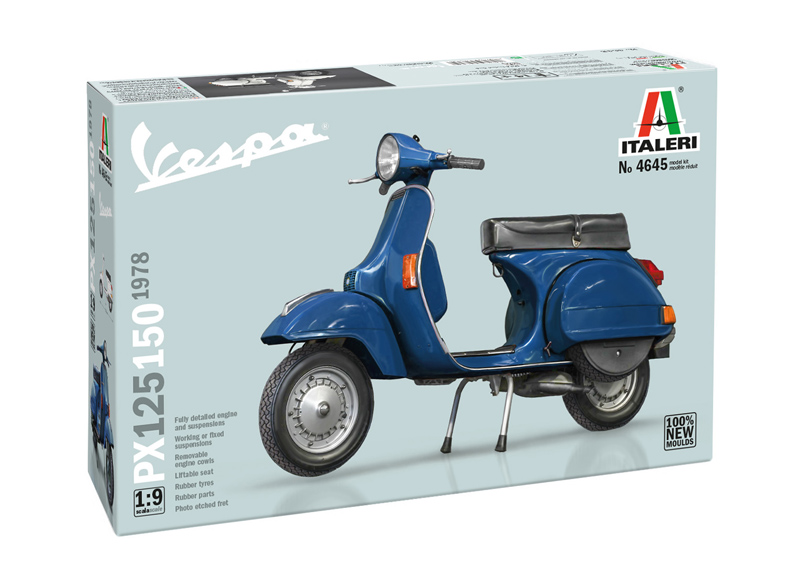 Italeri-4645-1-Vespa-PX-125-PX-150-Motorroller-Modell-Bausatz