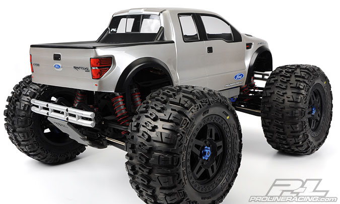 pro-line-racing-3345-00-2-Ford-F-150-SVT-Raptor-Pick-Up-Karosseriesatz-für-Traxxas-E-Revo-Maxx